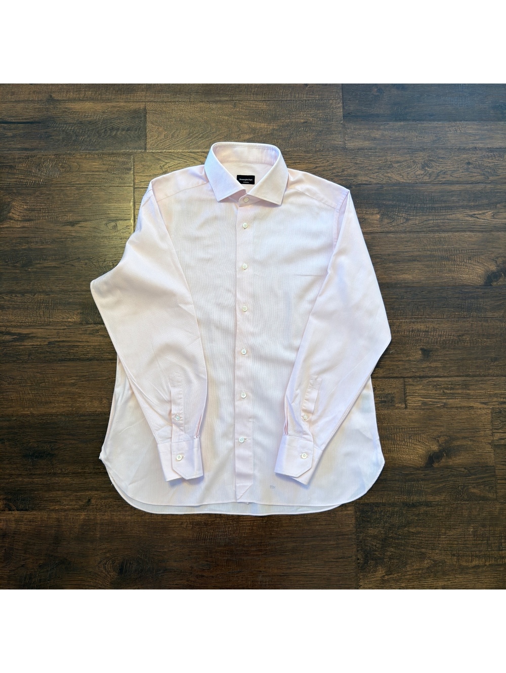 Ermenegildo Zegna Su Misura Trofeo Cotton Bespoke Pink Dress Shirt M Tailored